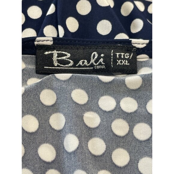 Bali Corp. Womens‎ Polka Dot Top With Bow Detail & Ruffled Hem Size XXL - Picture 5 of 6